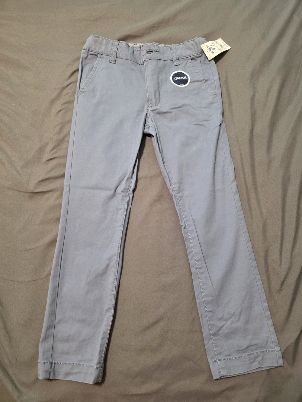 NWT OshKosh B'gosh Boys Slim Stretch Chino Pants Gray Size 6